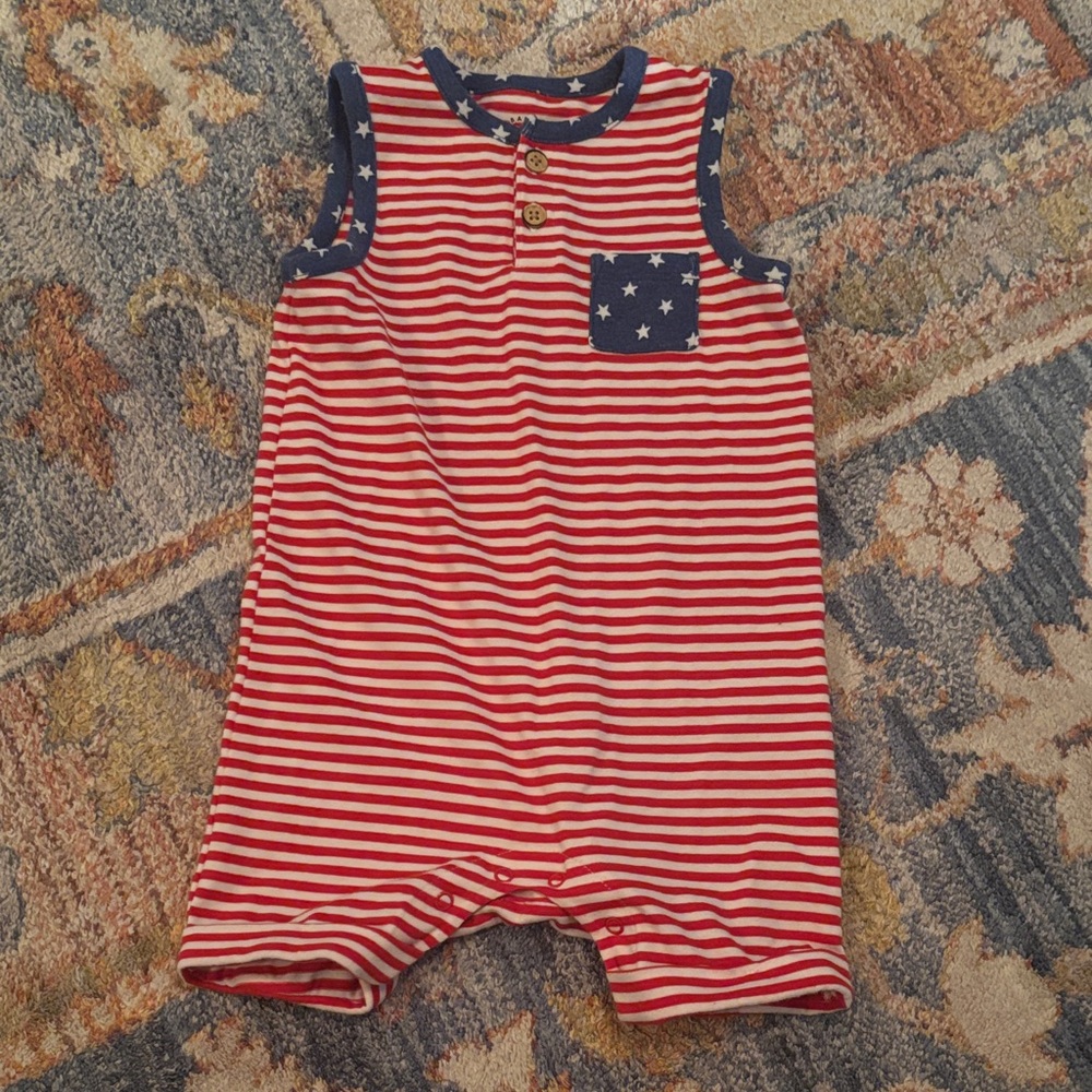Cat & Jack red white and blue romper